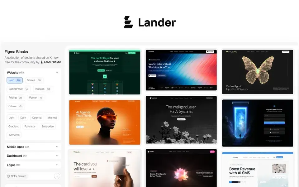 Lander Blocks website preview