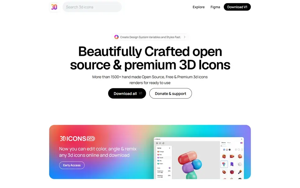 3dicons website preview