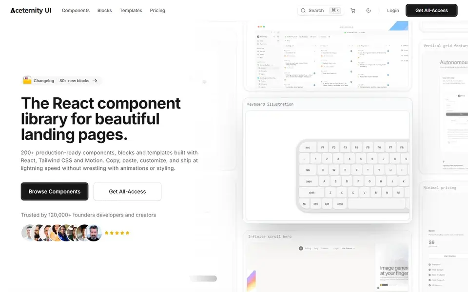 Aceternity UI website preview