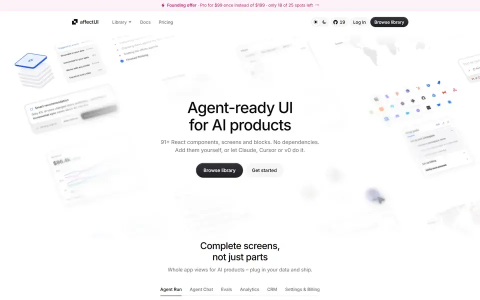 Affect UI website preview