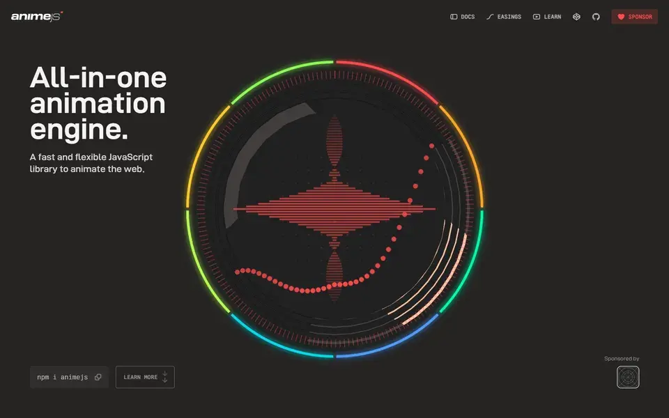 Anime.js website preview