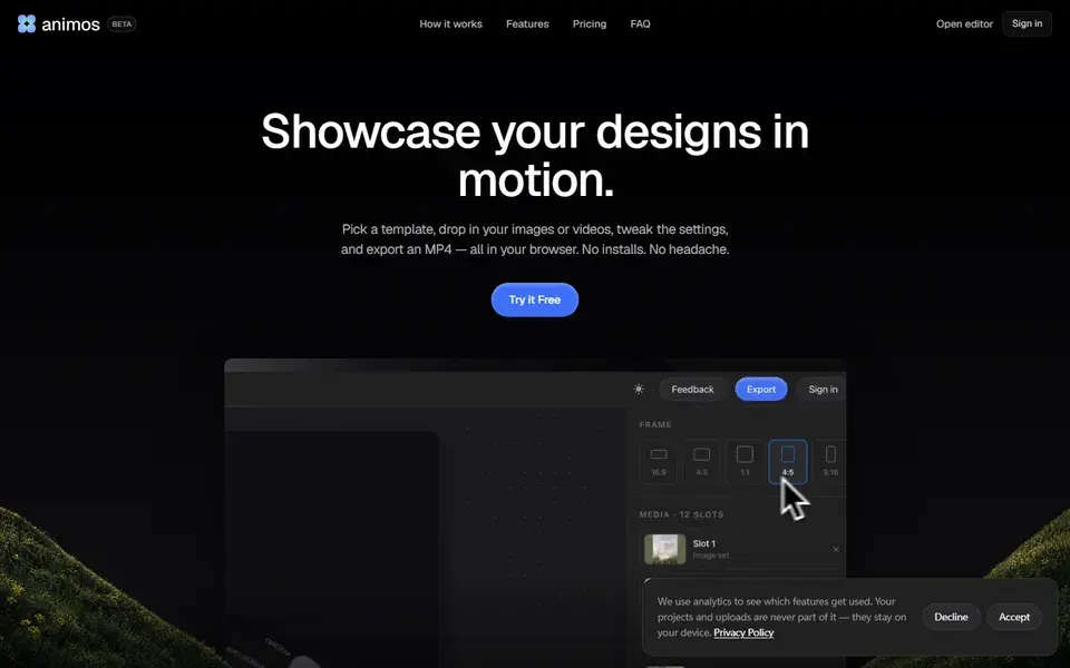 Animos website preview