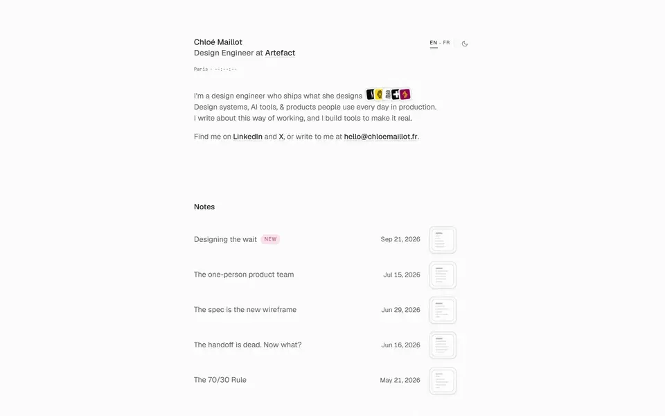 Chloé Maillot website preview