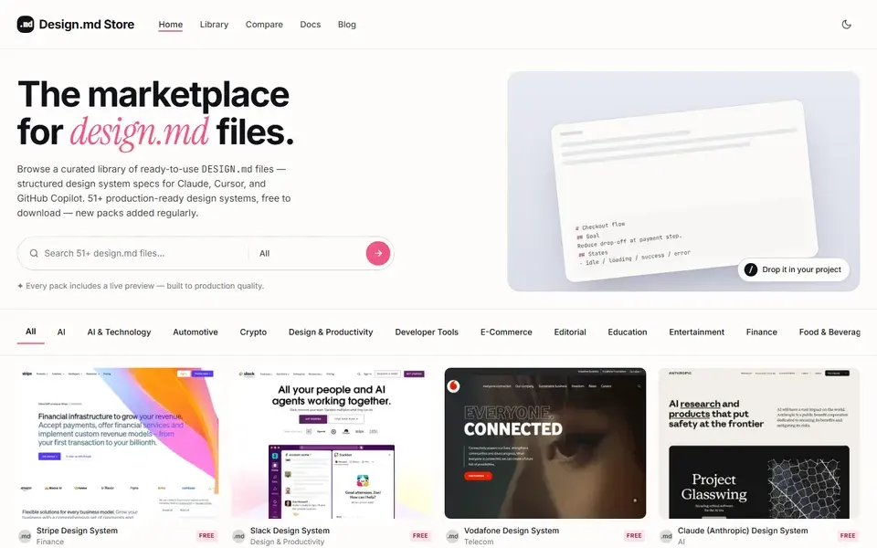 Designmd Store website preview