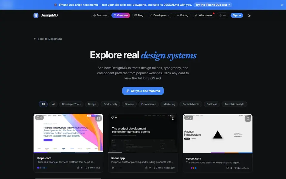 DesignMD website preview