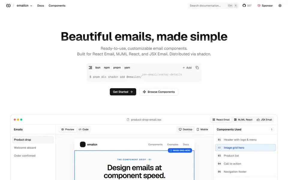 EmailCN website preview