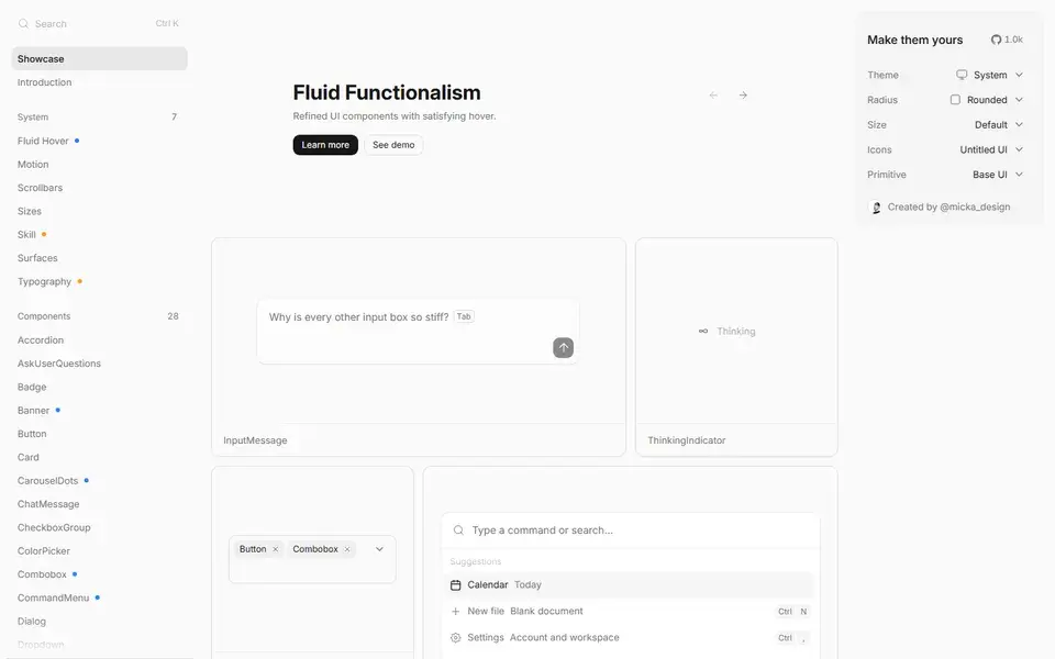 Fluid Functionalism website preview