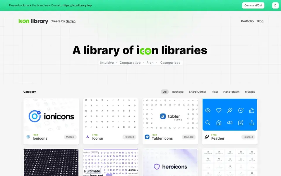 Framer Icon Library website preview