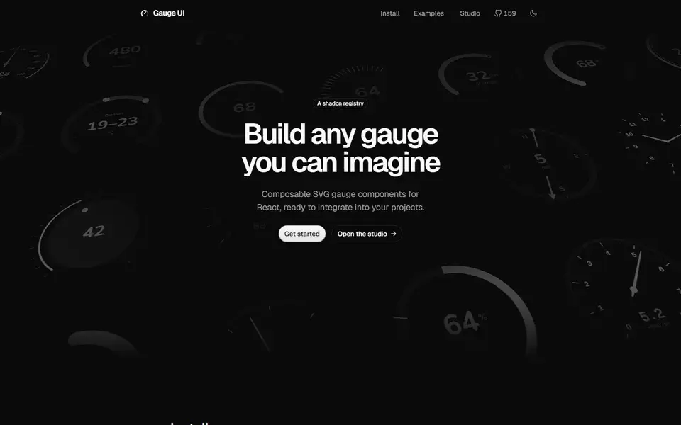 Gauge UI website preview