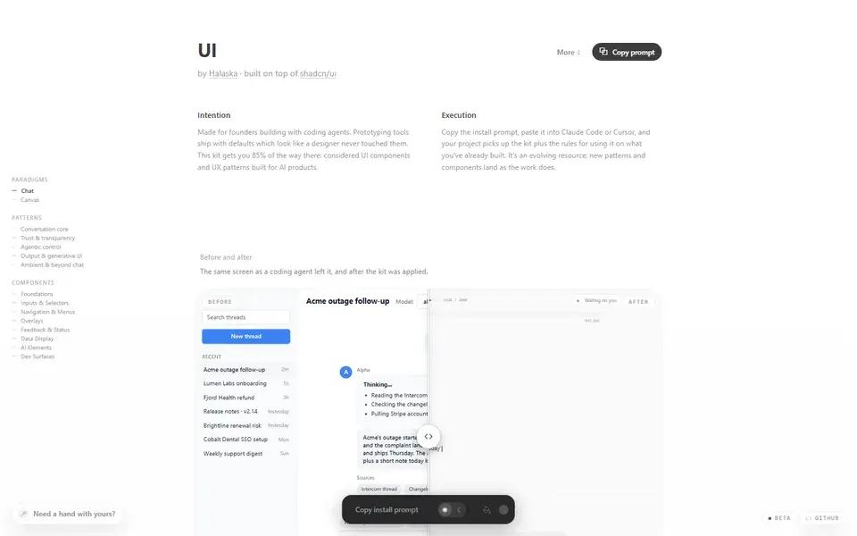 Halaska website preview