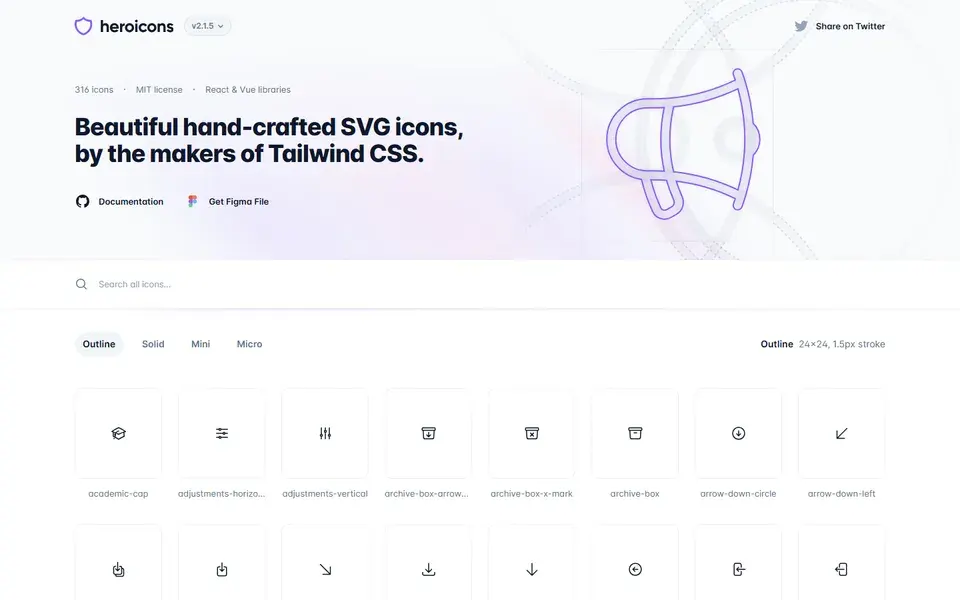 Heroicons website preview