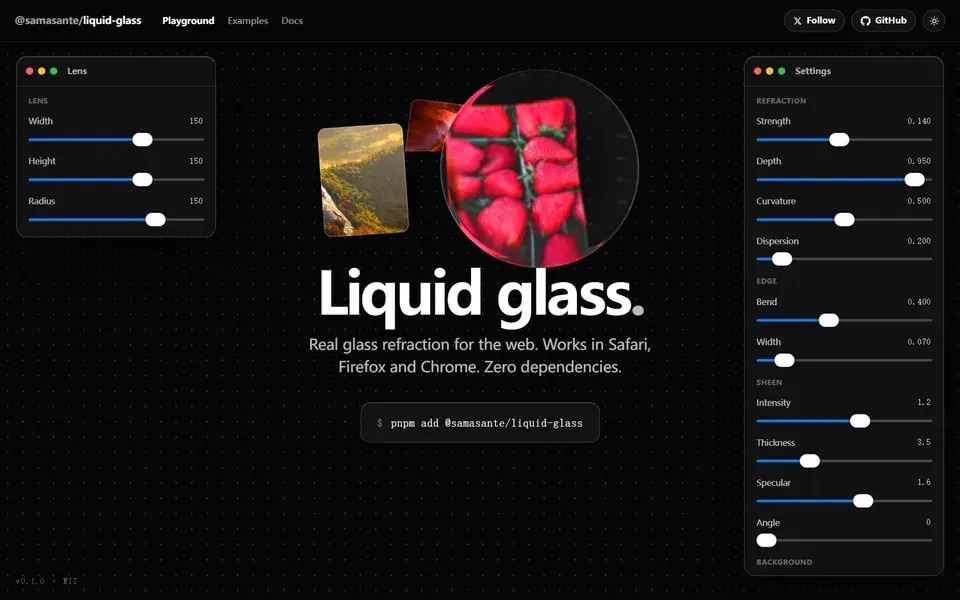 Liquid Glass website preview