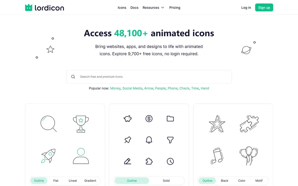 Lordicon website preview