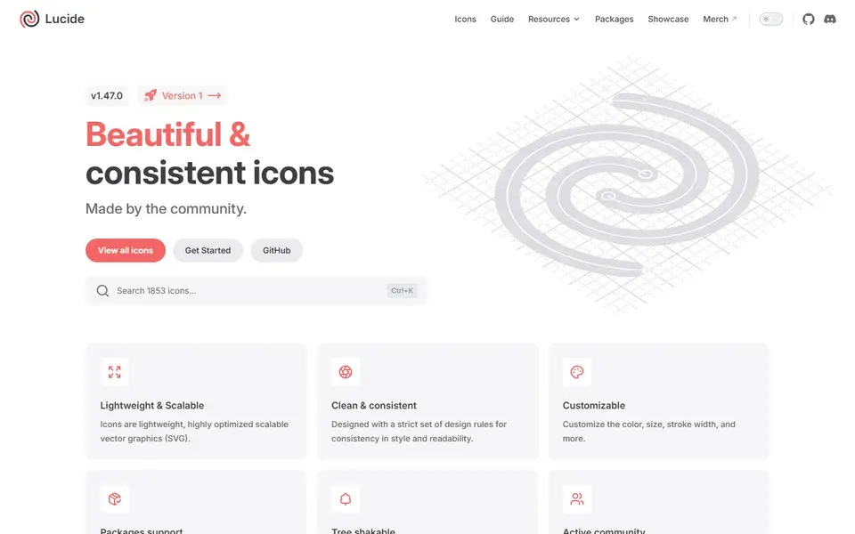 Lucide website preview