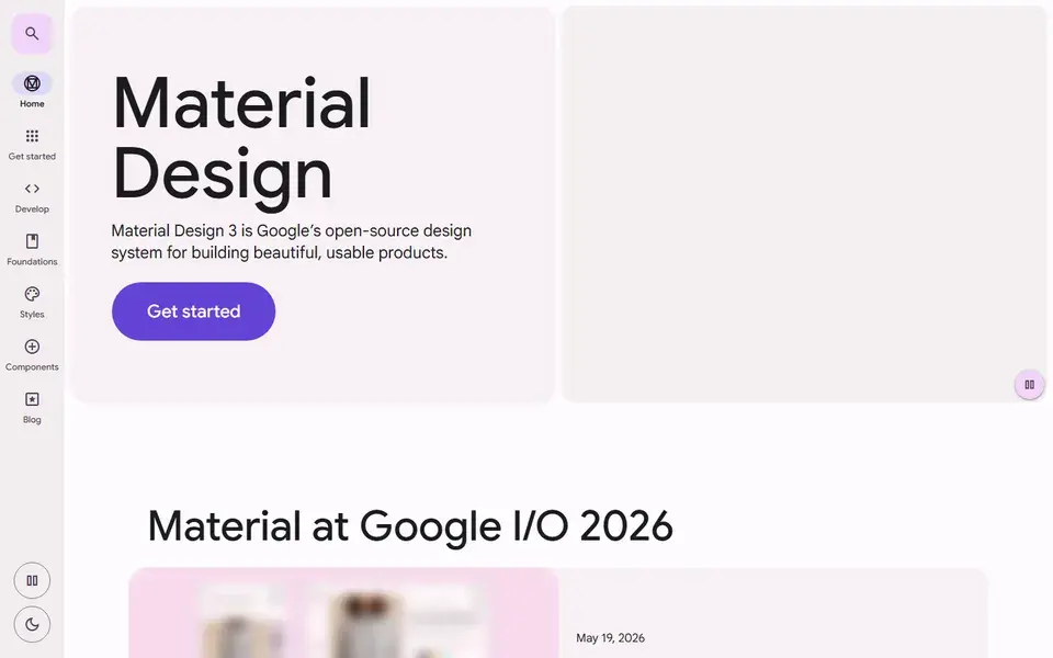 Material Design 3 website preview
