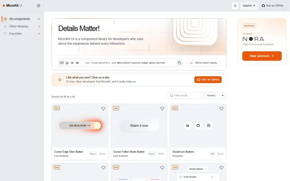 MicroKit UI website preview