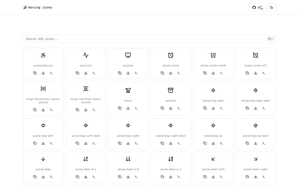 Movingicons website preview