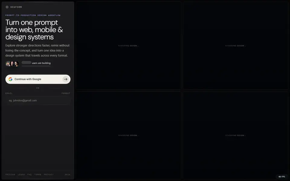Neuform website preview