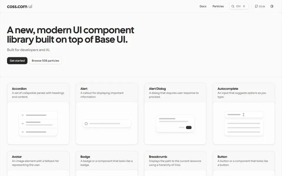 Origin UI website preview