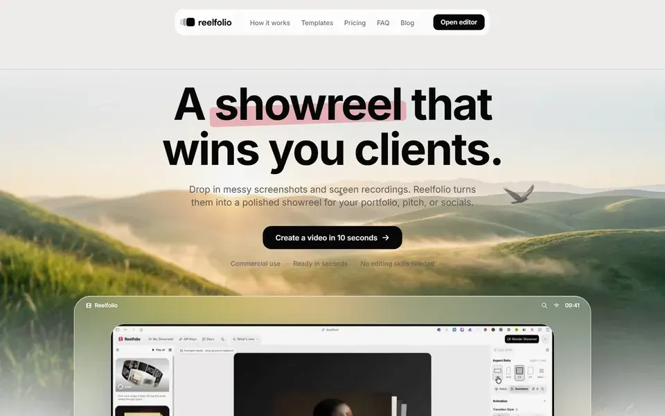 Reelfolio website preview