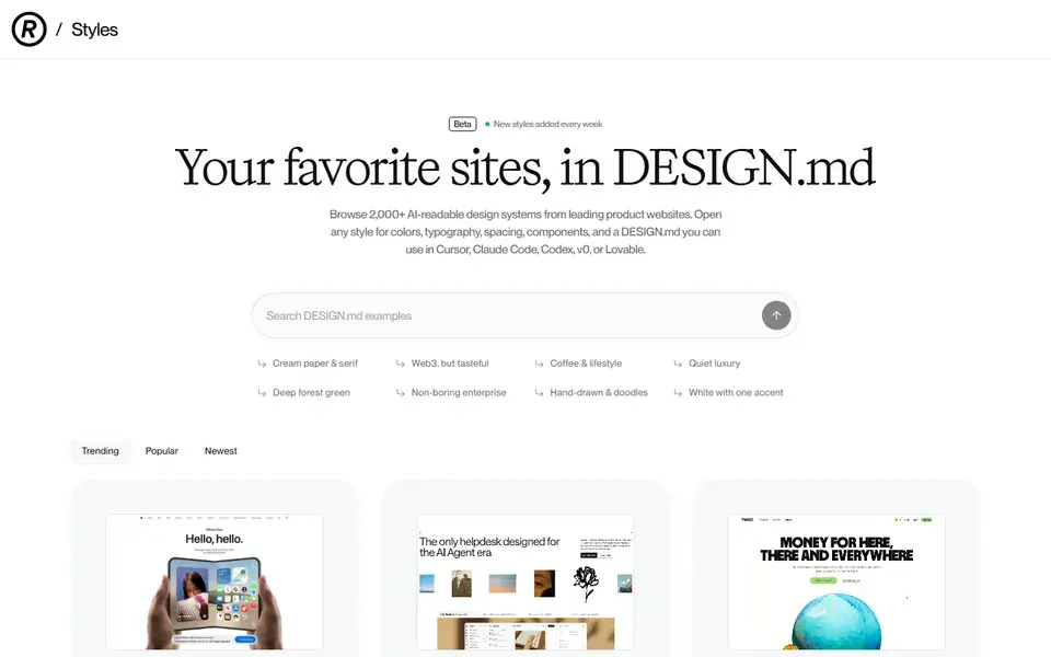 Refero website preview