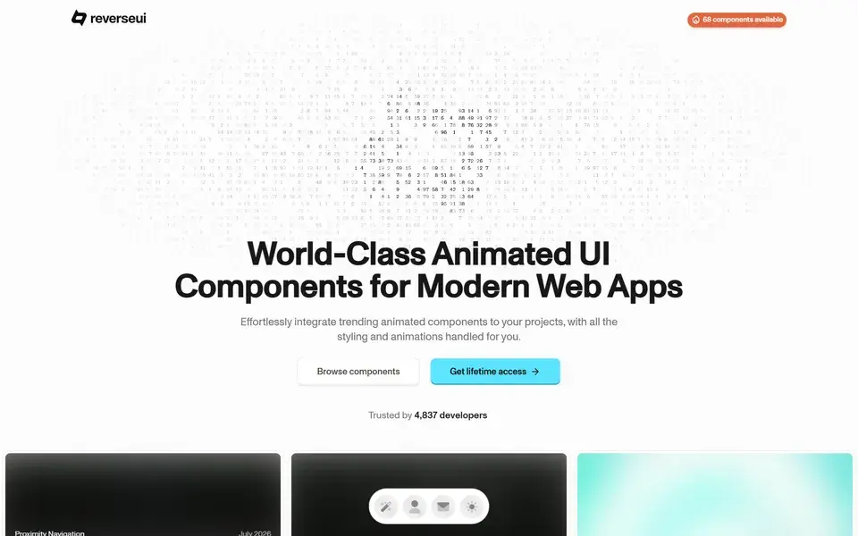 Reverse UI website preview