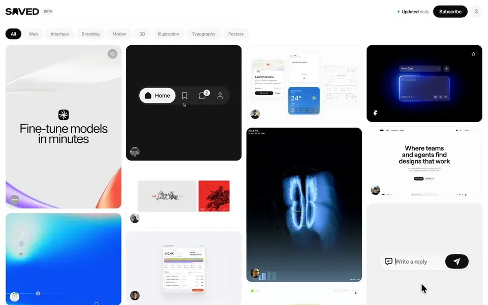 Saved website preview