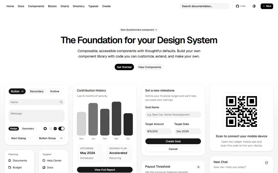 shadcn/ui website preview