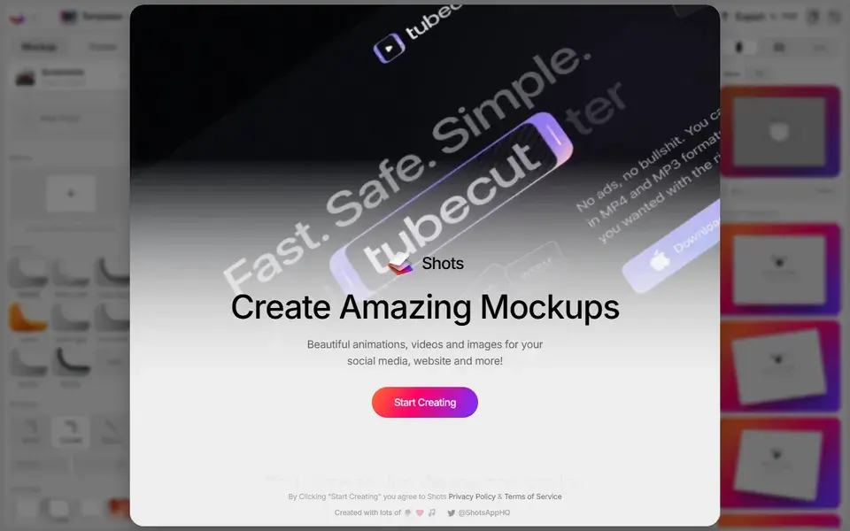 Shots website preview