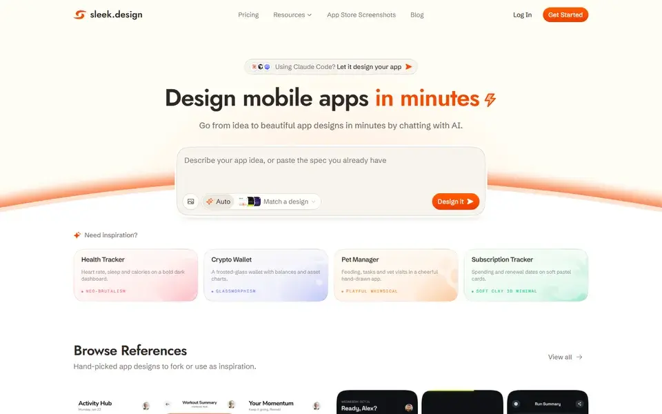 Sleek website preview