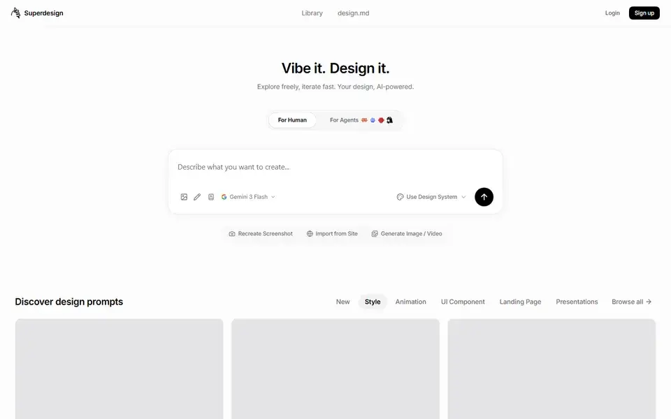 Superdesign website preview