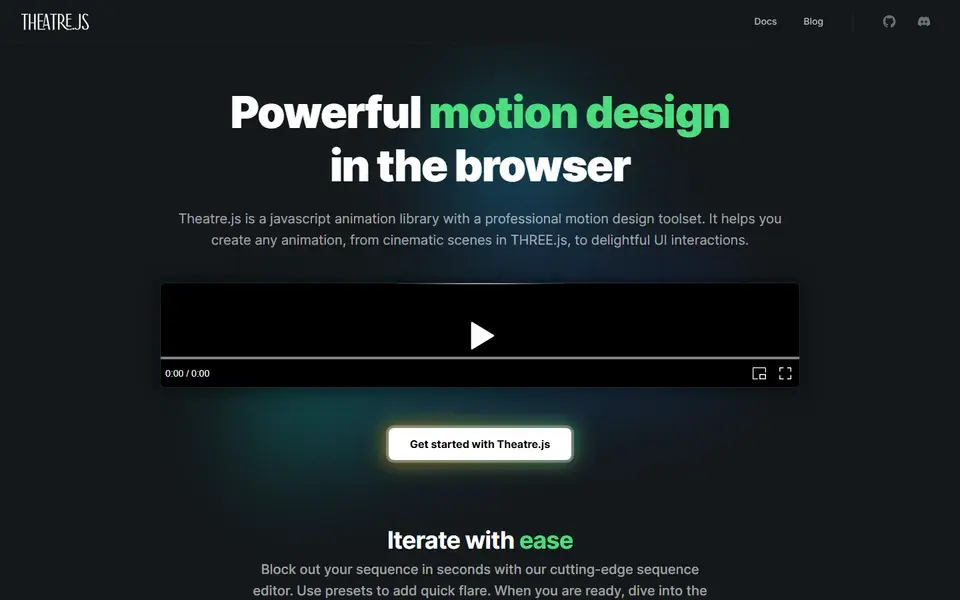 Theatre.js website preview