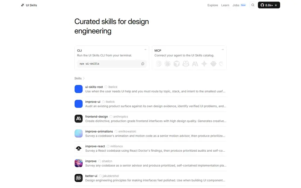 Ui Skills website preview