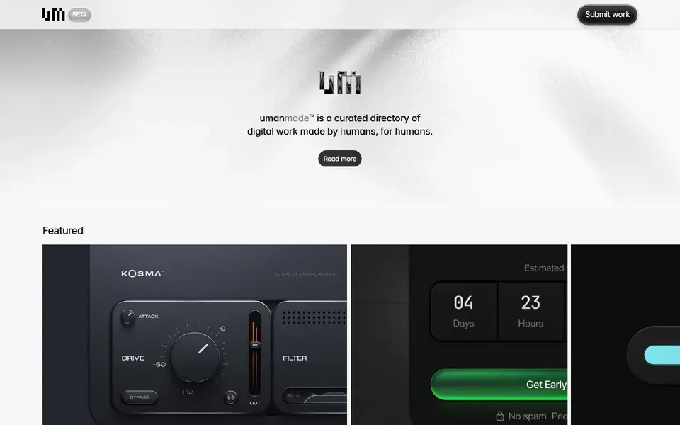 Umanmade website preview
