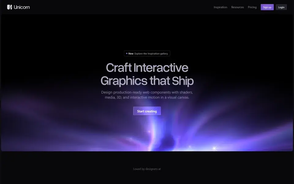 Unicorn Studio website preview