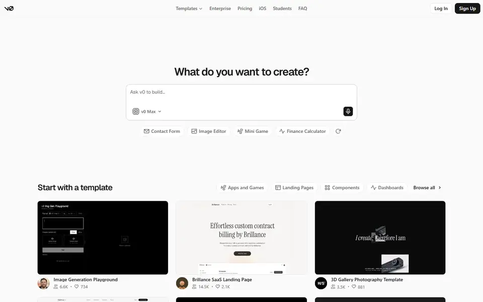 v0 website preview