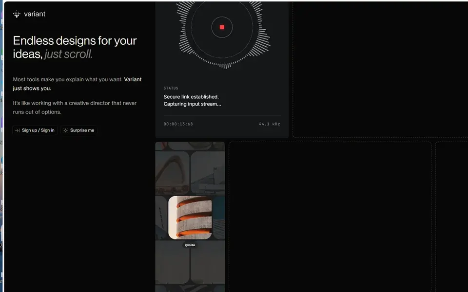 Variant website preview