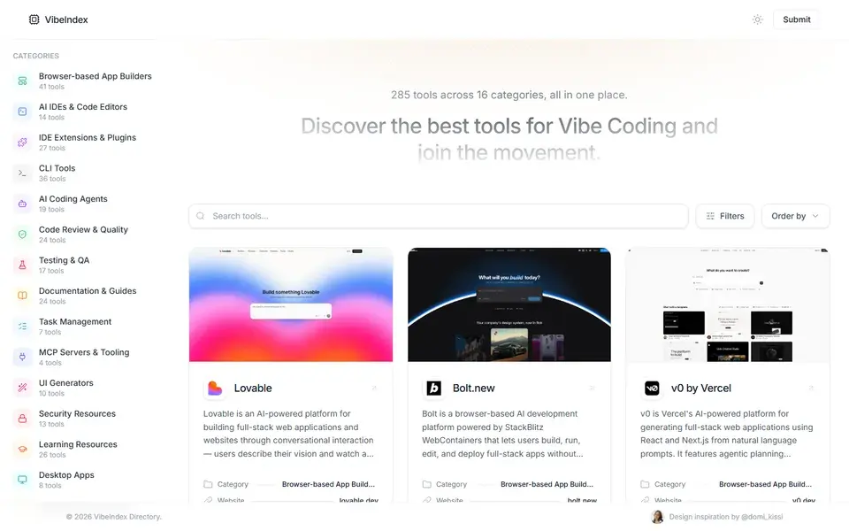 Vibeindex website preview