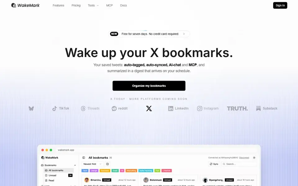 Wakemark website preview