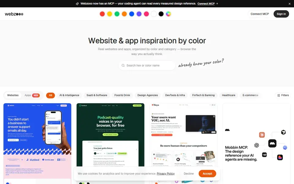 Webzooo website preview