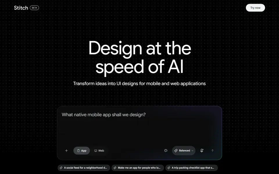 Stitch website preview