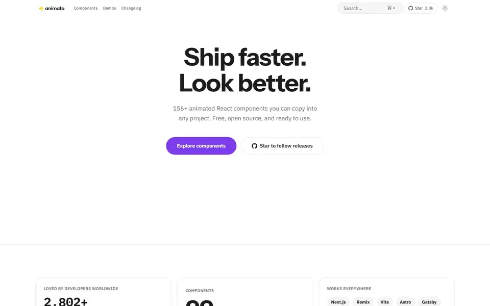 Animata website preview