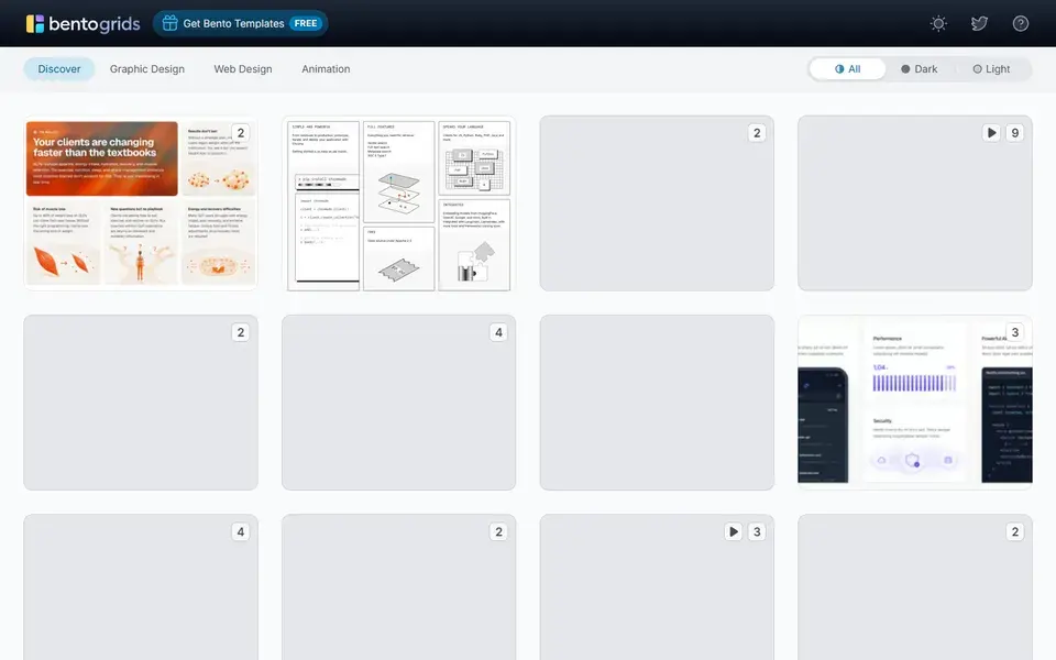 BentoGrids website preview