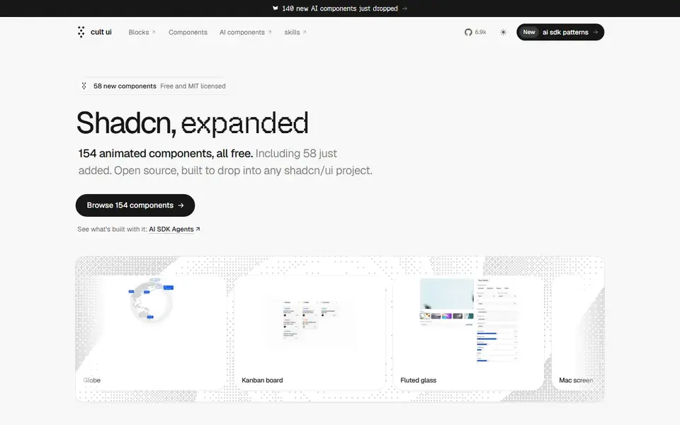 Cult UI website preview