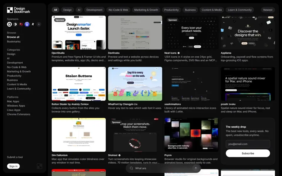 DesignBookmark website preview