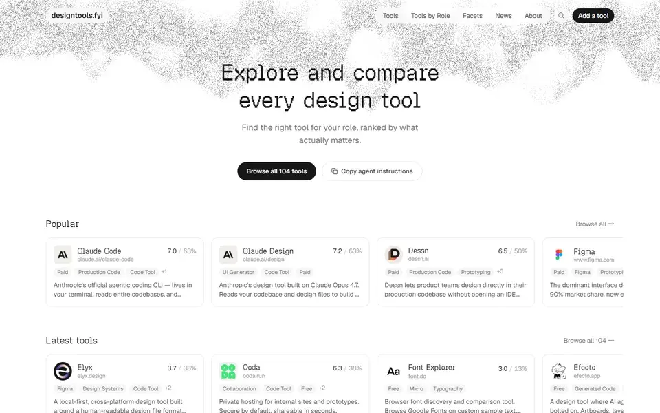 Designtools website preview