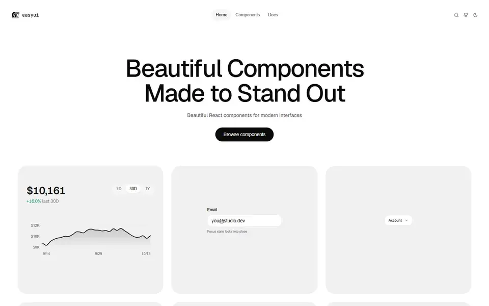 EasyUI website preview