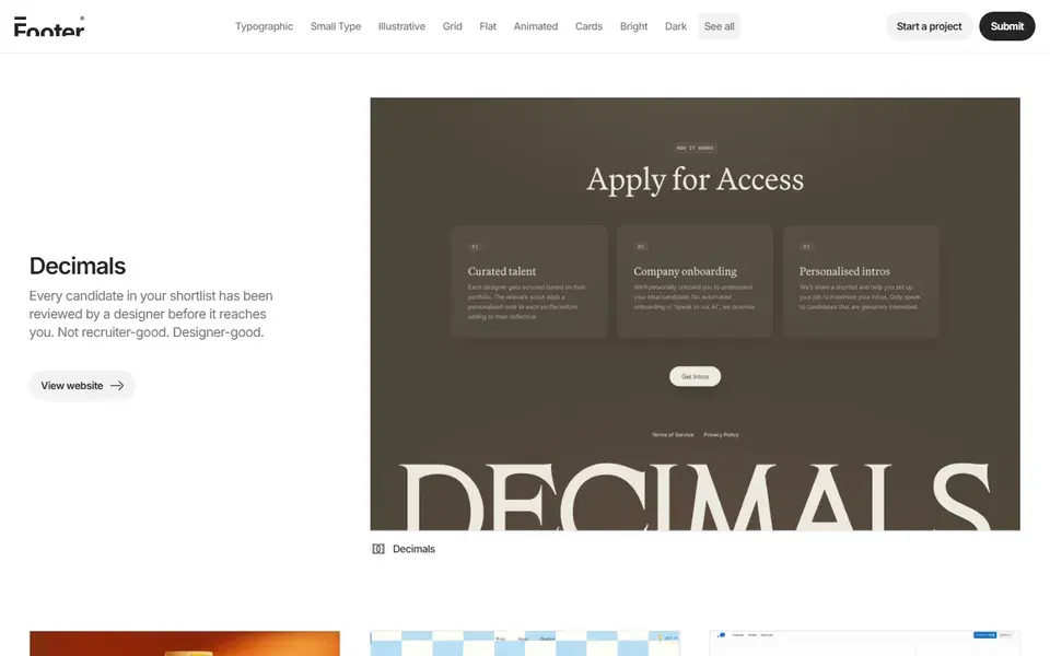 Footer website preview