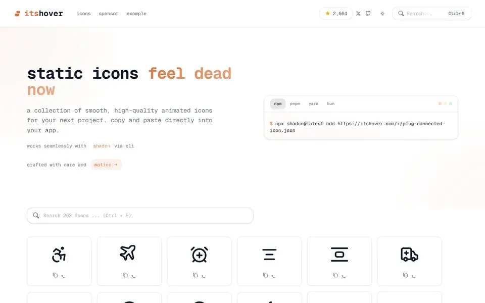 Itshover website preview