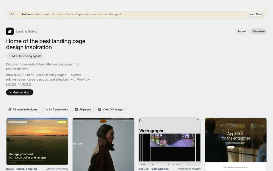 Landing.Gallery website preview